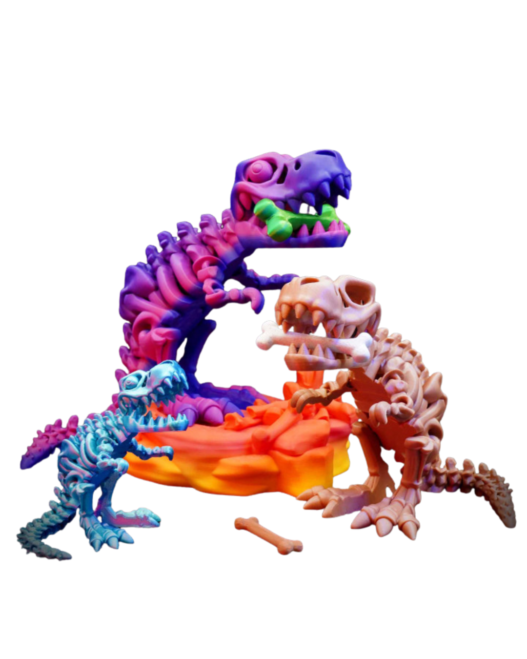 3D printed articulated T-Rex .