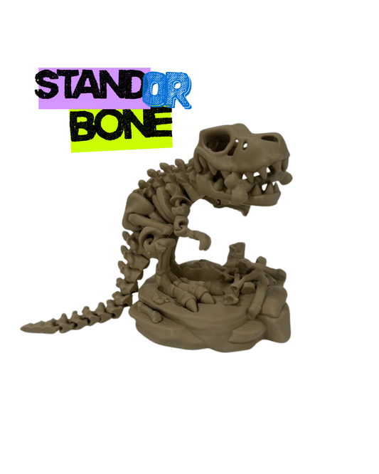 3D Printed T - Rex Skeleton – Poseable Eco PLA Desk Decor + Fidget Toy - LayerCraftLab