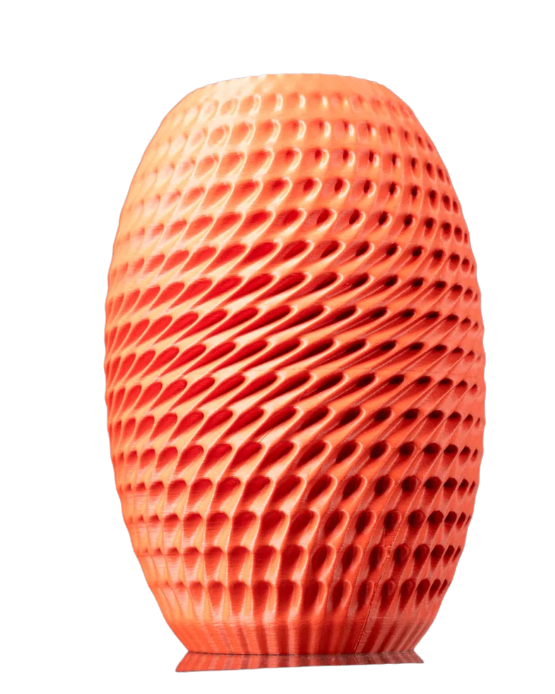 Modern 3D Printed Burrow Flower Vase – Coral Orange PETG/PLA Home Décor Accent