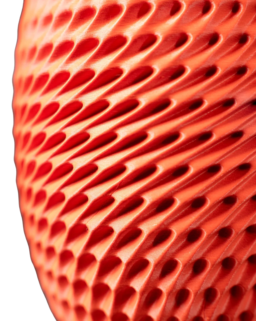 Modern 3D Printed Burrow Flower Vase – Coral Orange PETG/PLA Home Décor Accent