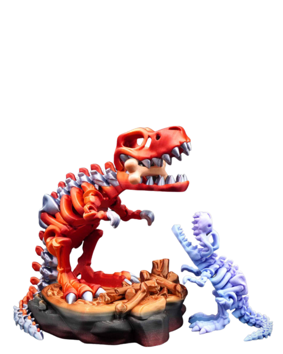 3D printed articulated T-Rex .