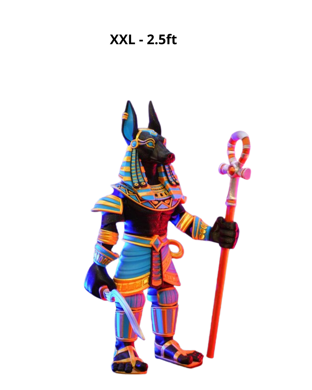 3D Printed Flexi Anubis Figure – Articulated Egyptian Jackal God Collectible