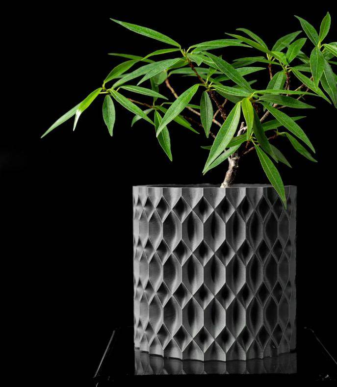Eco-Friendly 3D Printed Planter Bioplastic PLA Modern Pot (Handmade, Custom Color)