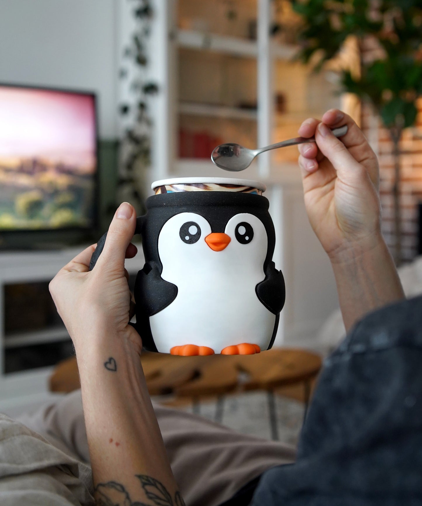 3D Printed Penguin Ice Cream Pint Holder – Pebbles the Ice Pint Holding Penguin