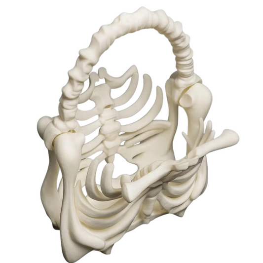 3D Printed Bone Bag – Gothic Skeleton Ribcage Purse for Halloween & Alternative Fashion