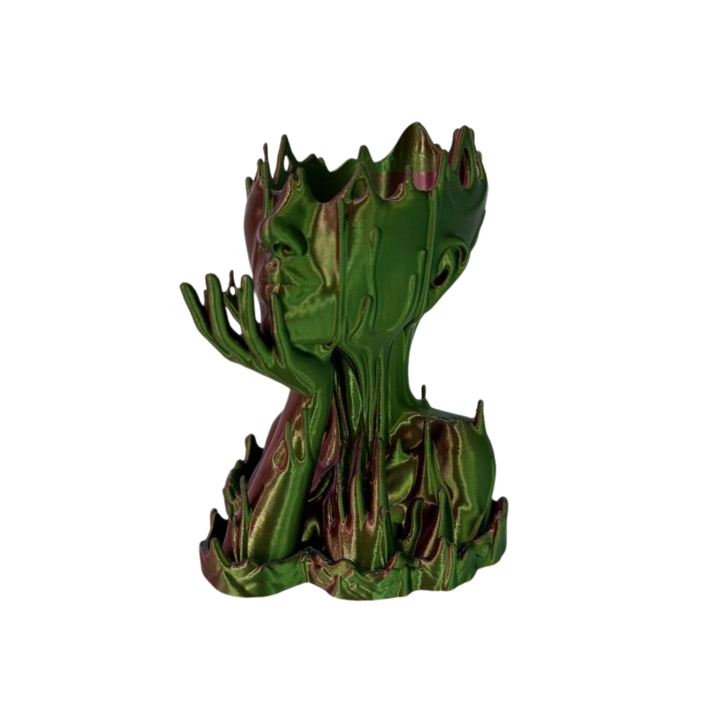 3D Printed Abstract Woman Head Planter – Unique Funky Vase for Modern Home Decor