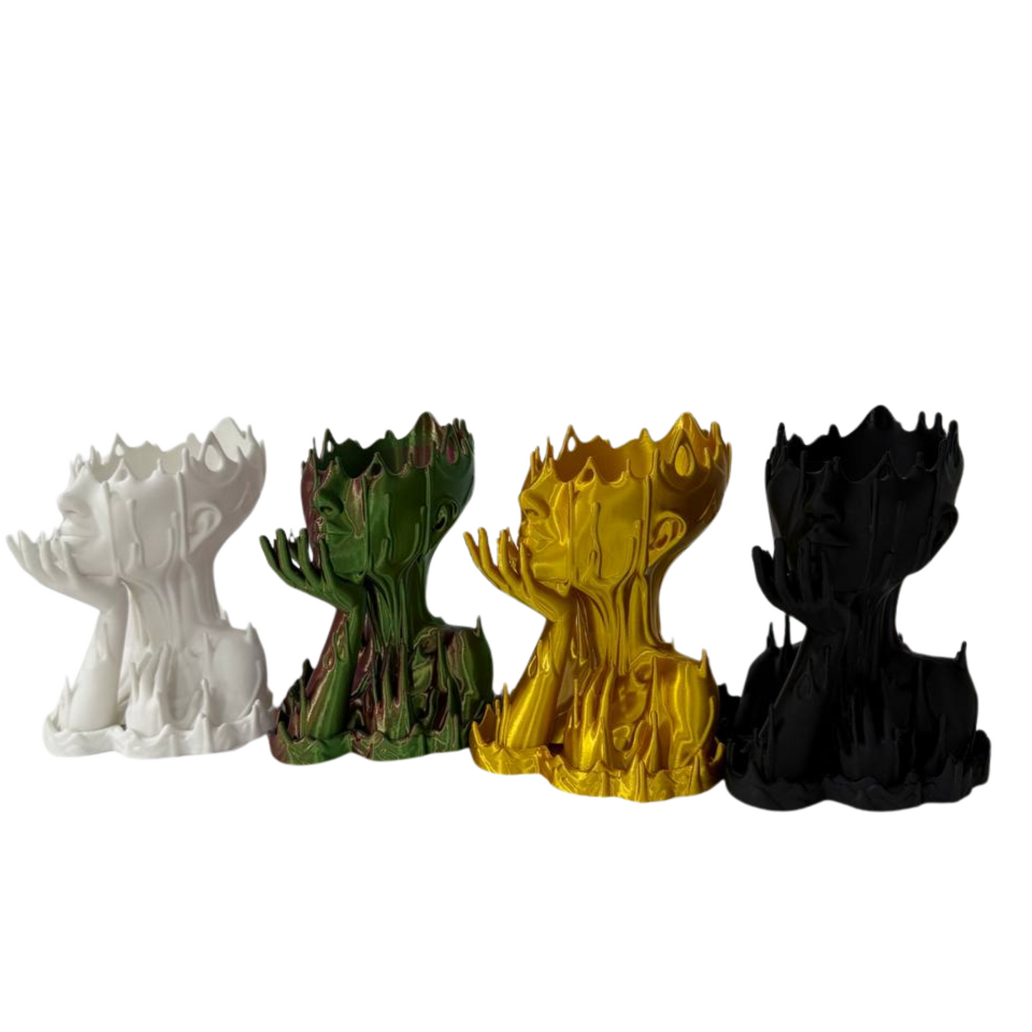 3D Printed Abstract Woman Head Planter – Unique Funky Vase for Modern Home Decor