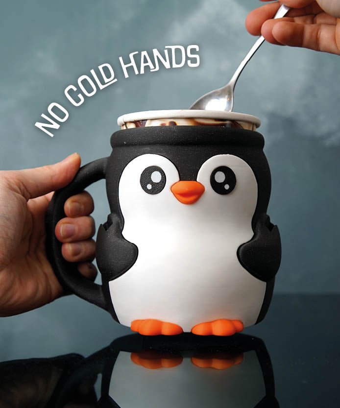 3D Printed Penguin Ice Cream Pint Holder – Pebbles the Ice Pint Holding Penguin - LayerCraftLab