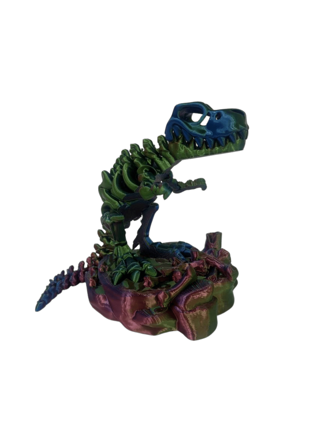 3D Printed T - Rex Skeleton – Poseable Eco PLA Desk Decor + Fidget Toy - LayerCraftLab