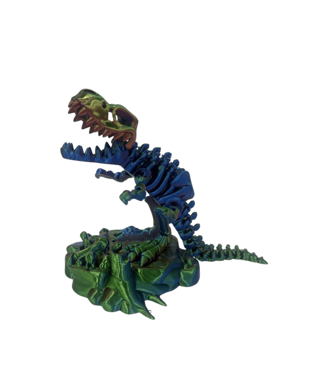 3D Printed T - Rex Skeleton – Poseable Eco PLA Desk Decor + Fidget Toy - LayerCraftLab