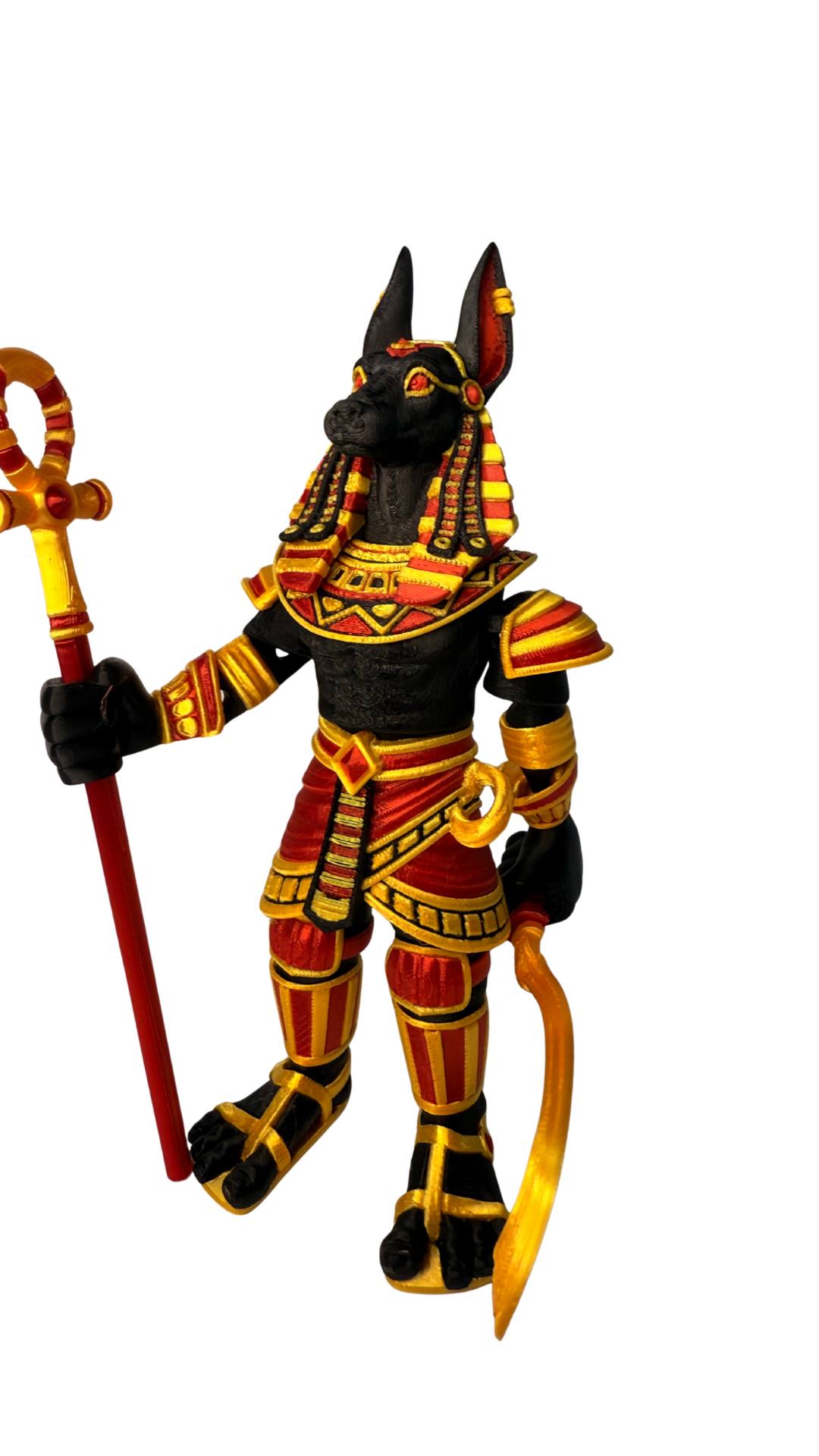 🔥buy 2 - get 1 FREE 🔥 3D Printed Poseable Anubis Figurine – Articulated Egyptian Jackal God - LayerCraftLab