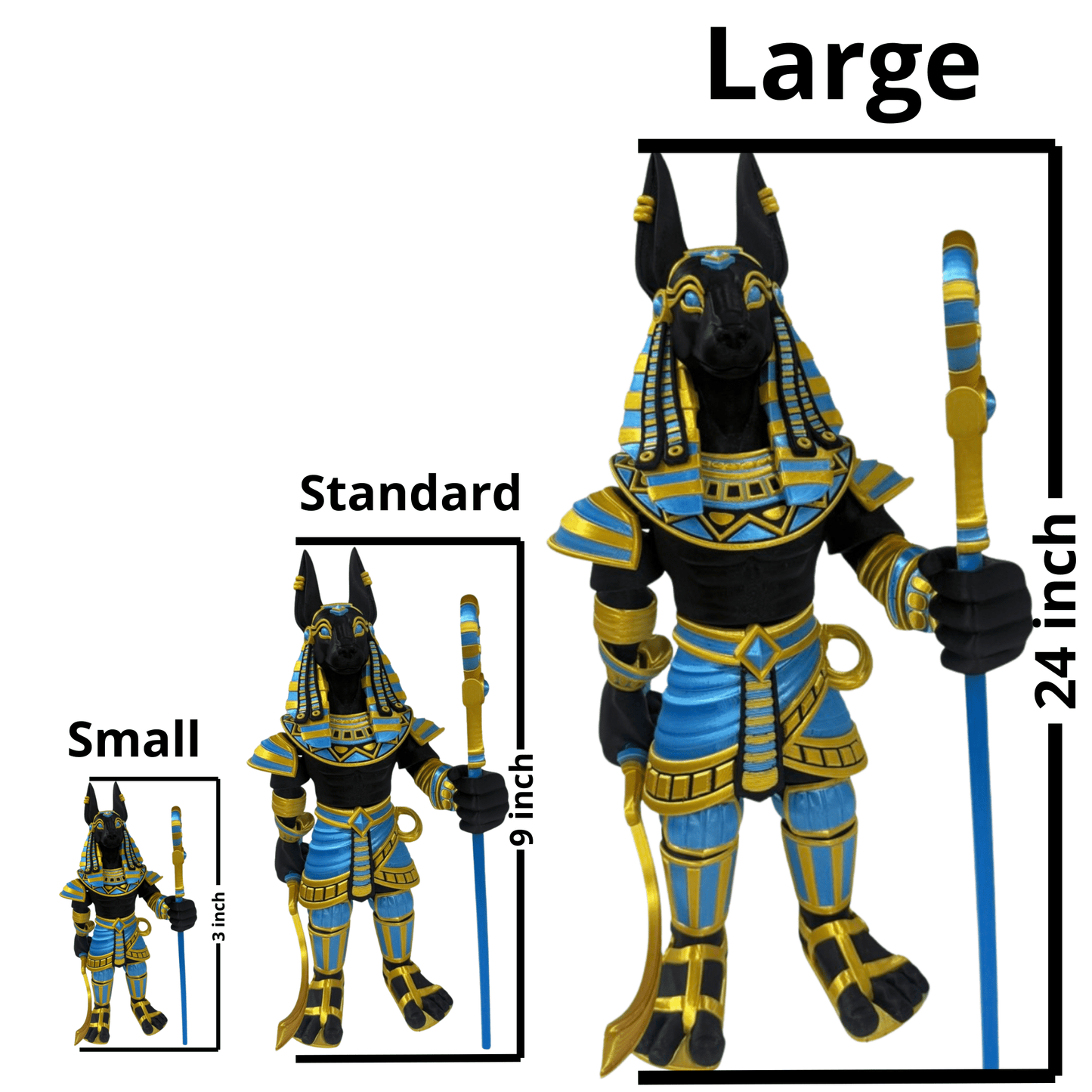 🔥buy 2 - get 1 FREE 🔥 3D Printed Poseable Anubis Figurine – Articulated Egyptian Jackal God - LayerCraftLab