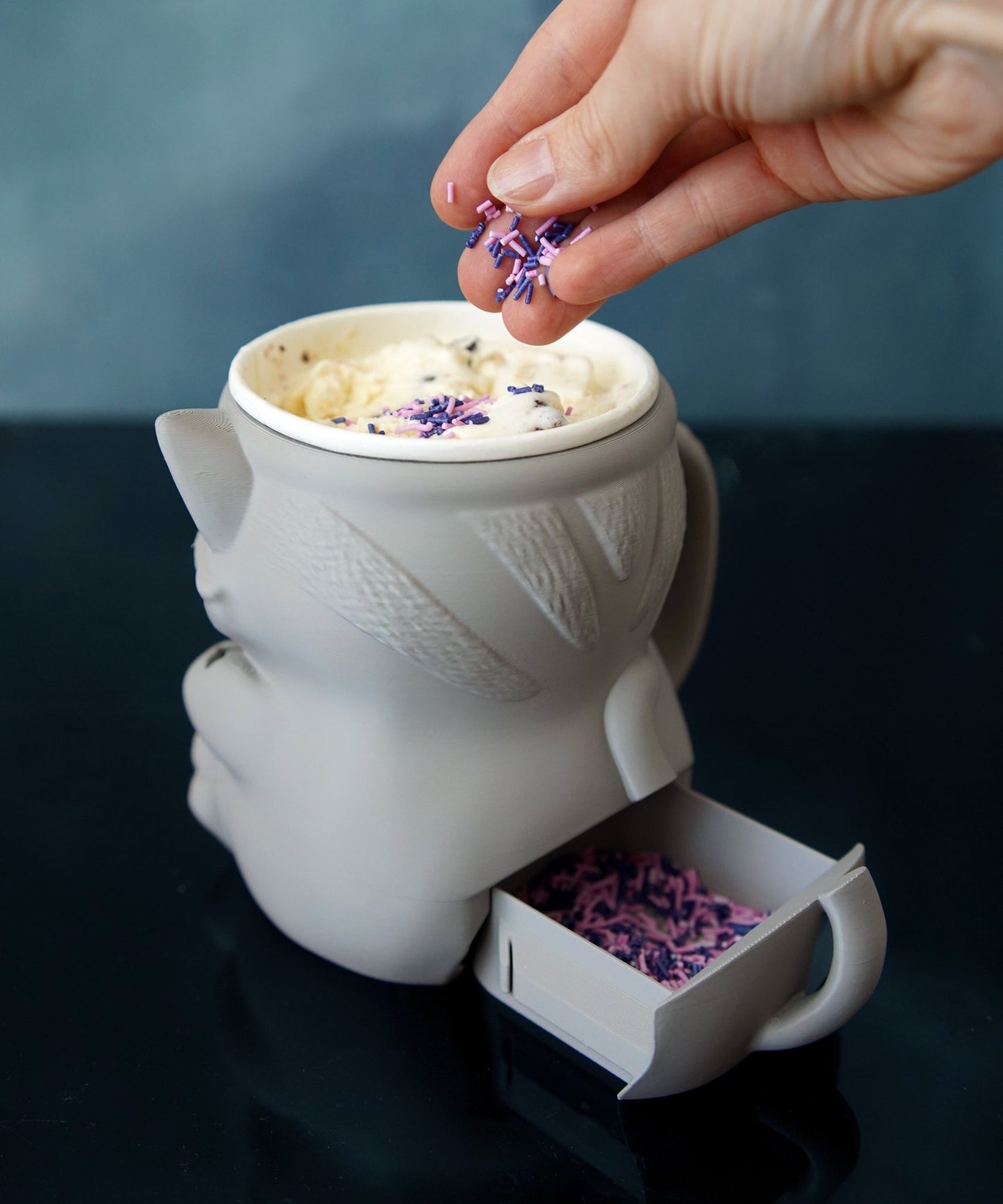 Cuddles the Cat – Ice Cream Pint Holder with Snack Drawer - LayerCraftLab