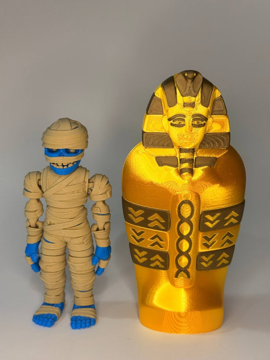 Flexi Mummy with Sarcophagus – Ancient Pharaoh Edition - LayerCraftLab