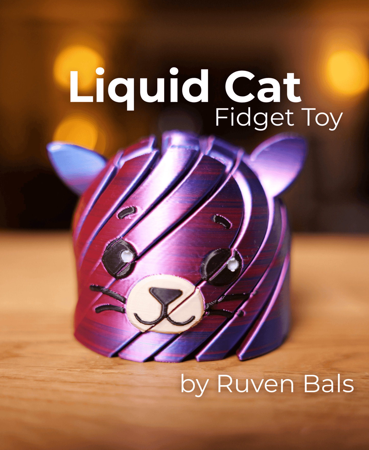 LiquidCat Fidget Toy – 3D Printed Fluid Motion Cat - LayerCraftLab