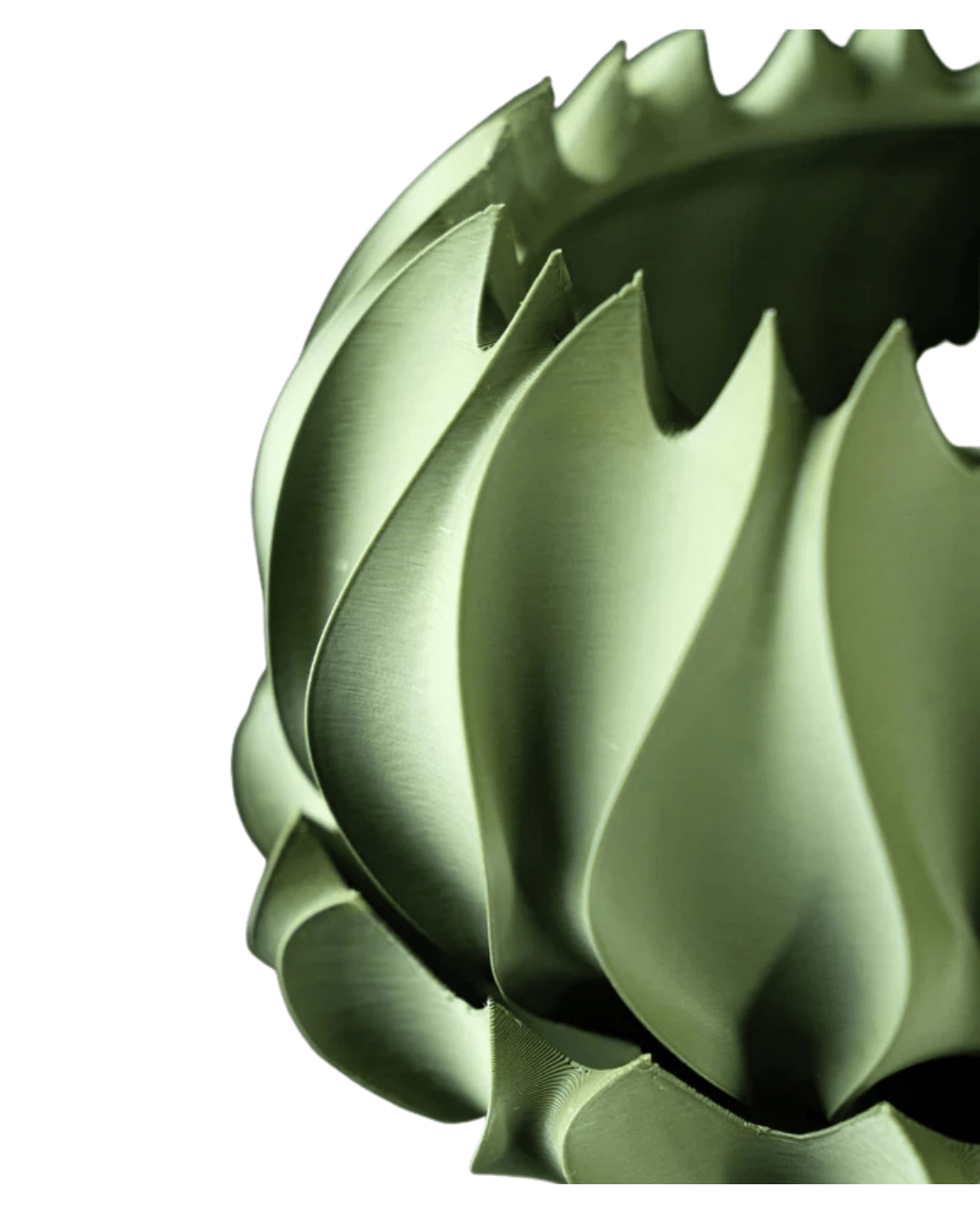 Modern 3D Printed Abyssal Planter Pot – Sage Green PETG/PLA Durable Home Décor - LayerCraftLab