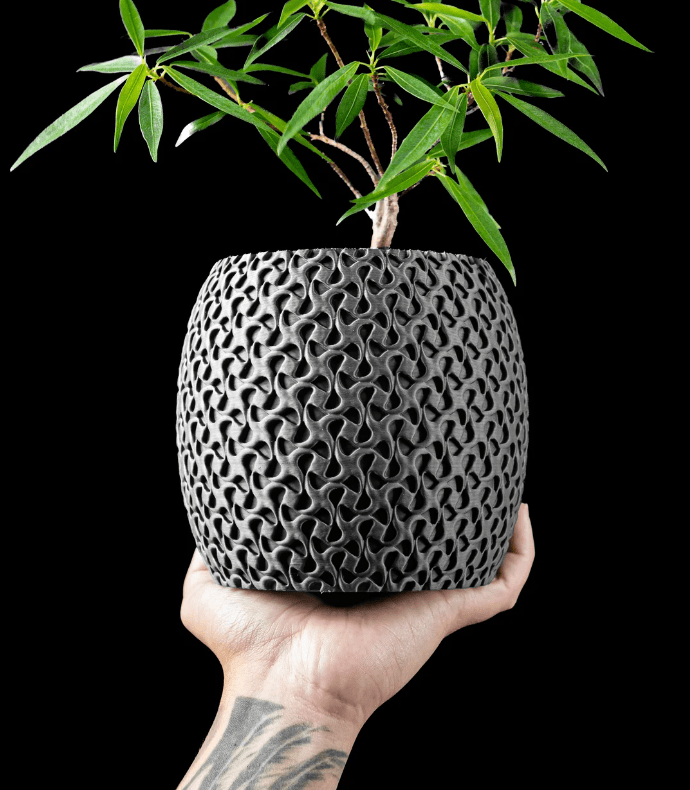 Sculpted 3D Printed Planter – Modern Decorative Flower Pot - LayerCraftLab