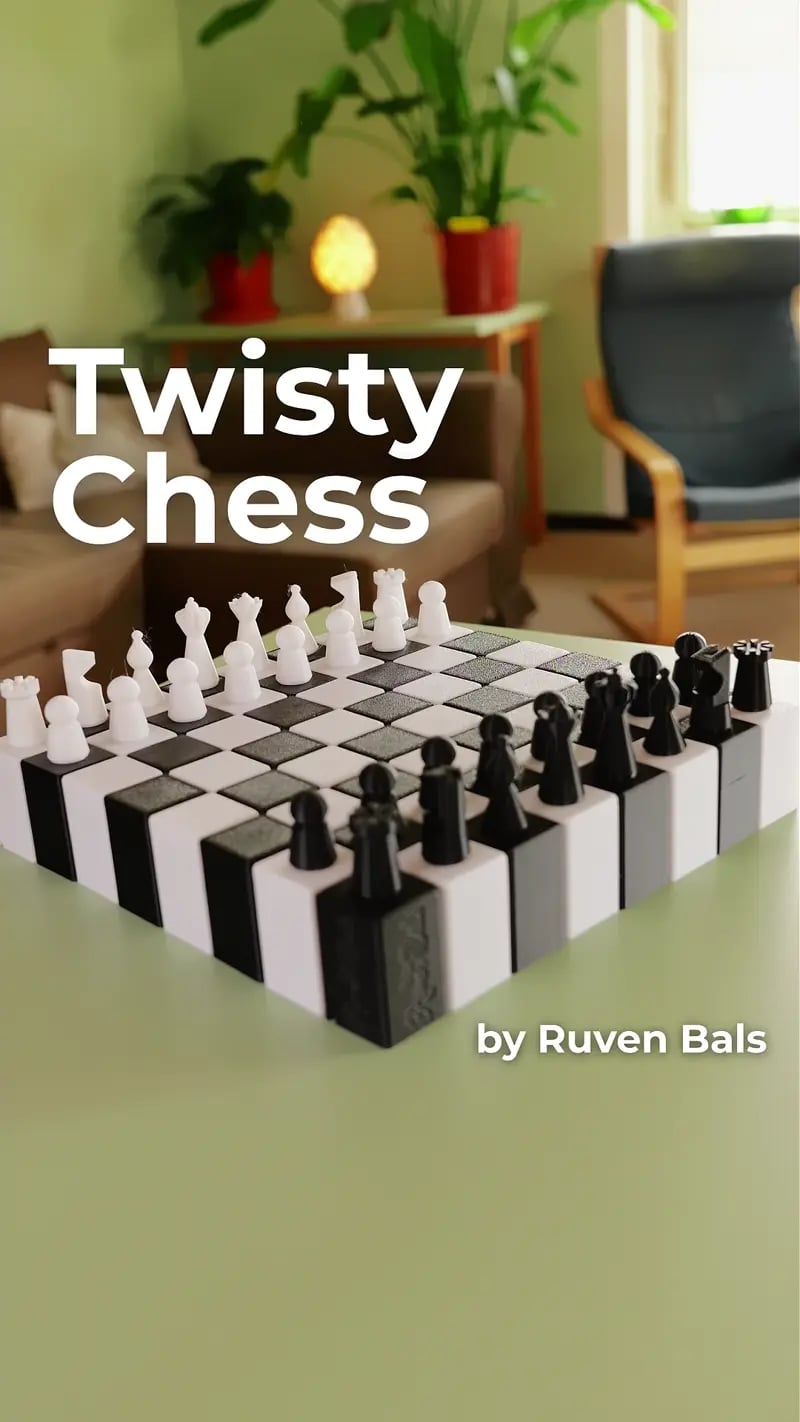 Twisty Chess – Isometric 3D Chess Set by Ruven Bals - LayerCraftLab